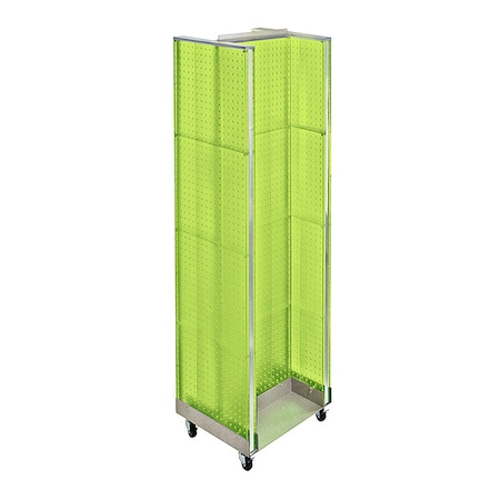 Azar Displays H-Unit Pegboard Floor Display on Wheeled Base. Panel Size: 16''W x 60''H 700431-GRE